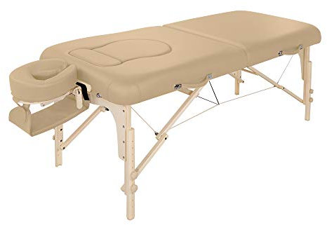 Master Massage Eva Mobil Schwangerschaftsliege Massageliege für Schwangere Klappbar Holz mit Brust- und Bauchausschnitt 71cm Beige