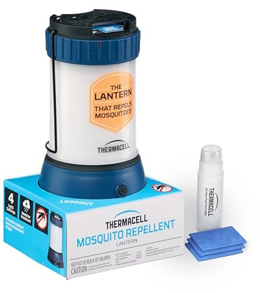 Thermacell Effective Mosquito Repellent LED Lantern for Camping, Includes 12-Hour Refill, No Spray, No Candle Flames, Bug Spray Alternative