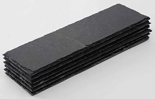 Novaliv 6x Schieferplatten I rechteckig I 30x10x0,4 cm I Sushi Servierplatten Untersetzer Käseplatte Tischplatz Schiefer Geschirr