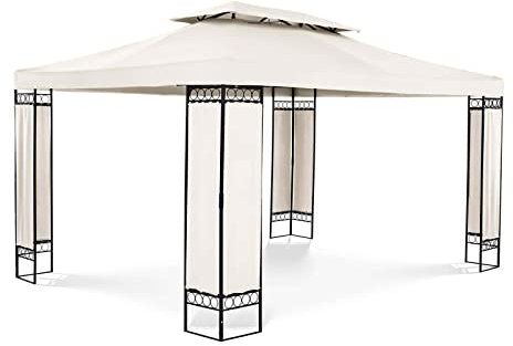 Uniprodo Uni_PERGOLA_3X4BF Gartenpavillon Pavillon Festzelt Partyzelt Stahl 3x4m Beige Verzierung 160 g/m²