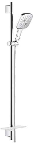 GROHE Rainshower 130 SmartActive Cube | Brausestangenset 3 Strahlarten | moon white | 26587LS0