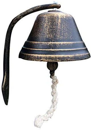 IMIKEYA Cast Iron Doorbell L Brackets Heavy Duty Metal Outdoor Decor Vintage Decor Bronze Wind Chime Antique Wall Bell Dinner Bell Door Bell Retro Doorbell Old Fashioned The Bell
