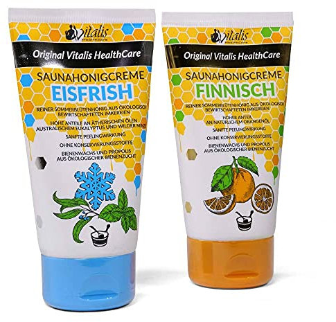 2er Set> Vitalis Saunahonigcreme 120 ml Tube Eisfrisch und Finnisch