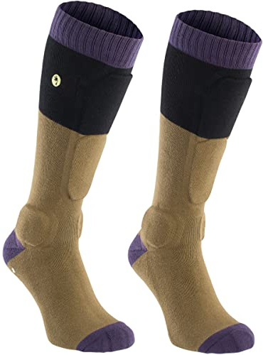Ion BD-Sock Fahrrad Schienbein Protektorensocken mud grün/lila 2023: Größe: 43-46