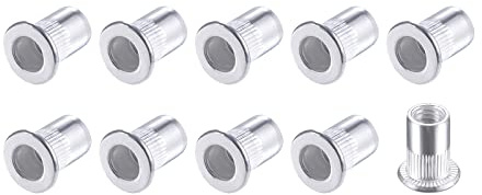 METALLIXITY 50Stk Nietmuttern M6 Aluminium Legierung Stecknüsse für Möbelsicherung Silberton