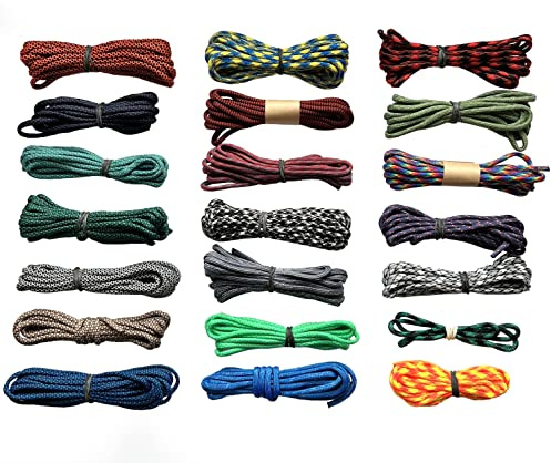 EdcX Paracord 550 Set (30 m, 50 m und 60 m) - 100% Nylonseil, 7 Litzen Seil, 4mm Nylonseil in vielen Farben | 400 Gramm (60m) Set