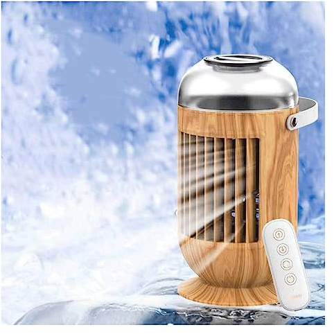 Aparato Aire Acondicionado Portatil, 4 en 1 Aire Acondicionado Sin Unidad Exterior | Ventilador Con Aire Frio tanque de agua de 400ml - 2 modo niebla y 3 velocidades para coche, oficina, hogar