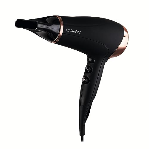 Carmen Noir Hair Dryer with Concentrator Nozzle, 2200 W, Black and Copper, C80022COP