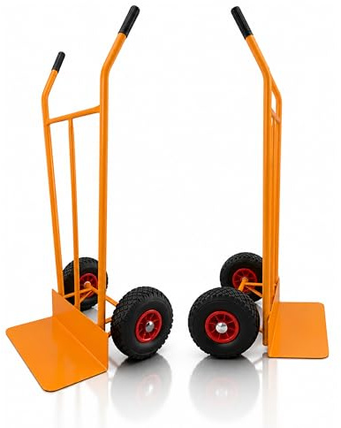 BTF Carretilla de Mano | Carretilla Profesional Almacén | Carro Transporte Carga 300kg | Ruedas Neumáticas | Reparto Distribución