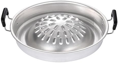 Gralara Sartén para Parrilla de Barbacoa Coreana tailandesa, Adorno para Parrilla de Barbacoa, sartén para Barbacoa para Acampar, para Shabu, Verduras, 30 CENTIMETROS