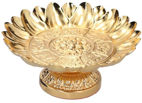 Obstschale, Obsttablett, Goldene Obstschale, Dekorative Schalen, Goldene Dekorative Schale Für Tempelanbetung Und Familiendekoration von Früchten