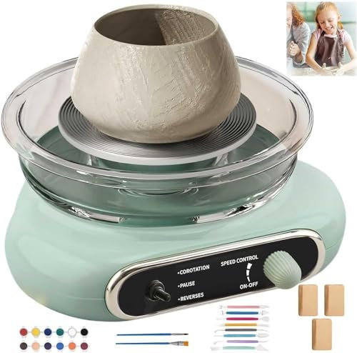 Viskee Electric Pottery Wheel Ceramic Machine, Turntable Potter's Wheel, Forward and Reverse Adjustable Electric Pottery Wheel for Adults and Beginners