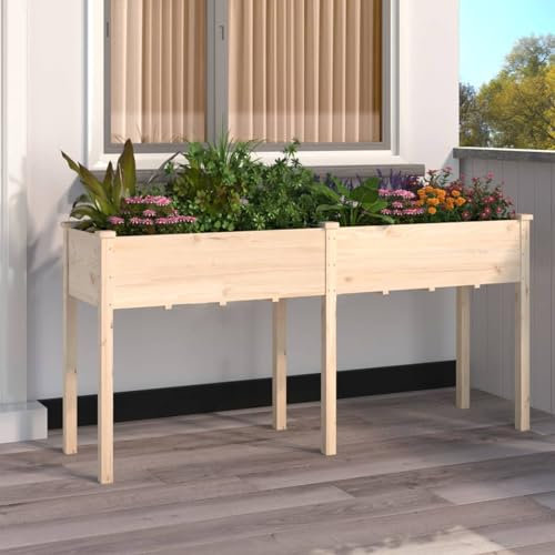 ShCuShan Pflanzkübel mit Einsatz 161x45x76 cm Massivholz Tanne PflanzküBel Rechteckig PflanzküBel Hoch
