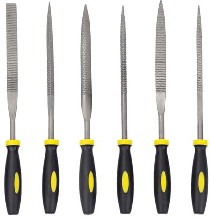 6 PCS Needle File Set, Small Needle File Set Metal Wood Rasps Files Tool Sets Carbon Steel File Kit with Handle for Metal, Wood, Glass, Plastic, Leather, Jewelry