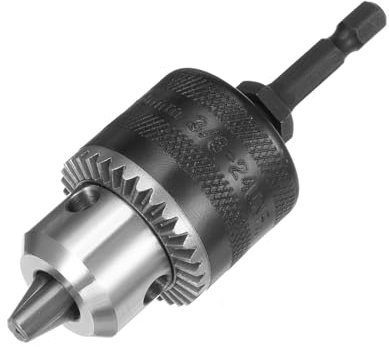 QUARKZMAN Taladro Portabrocas, 3/8-24UNF Rosca 0,6-6,5mm Capacidad con Portabrocas Llave Hexagonal Vástago para Eléctrico Impacto Cable Inalámbrico Taladro