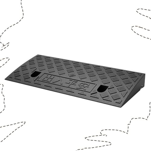 IMUNKT Rampe De Seuil pour Fauteuil Roulant, Rampe De Bordure en Caoutchouc Hauteur 3-22cm, Rampes De Trottoir Légère, Rampe D'Accès Portable pour Voiture, Scooter, Vélo(Black,50 * 40 * 17cm)