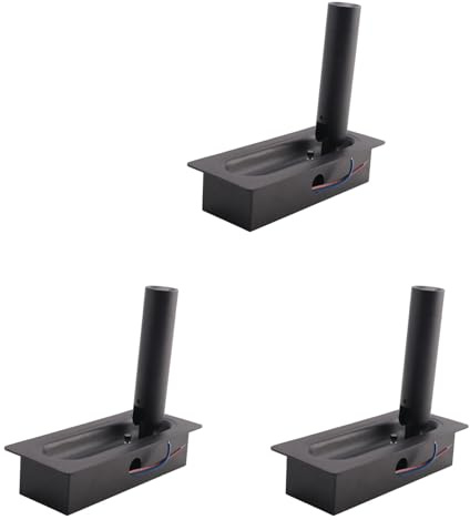 ISTOVO 3X LáMpara LED para HabitacióN LáMpara de Pared para Cabecera LáMpara de Lectura Lateral de la Cama del Aplique LáMparas de Pared Empotradas con Interruptor AutomáTico, Negro