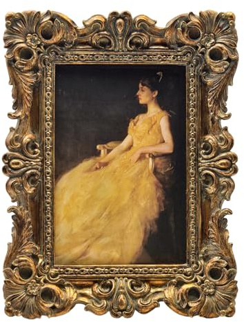 CISOO 4x6 Vintage Picture Frame Antique Ornate Bronze Gold Photo Frame, for Table Top and Wall Display, Decorative Floral Design Retro Home Decor, Photo Gallery Art