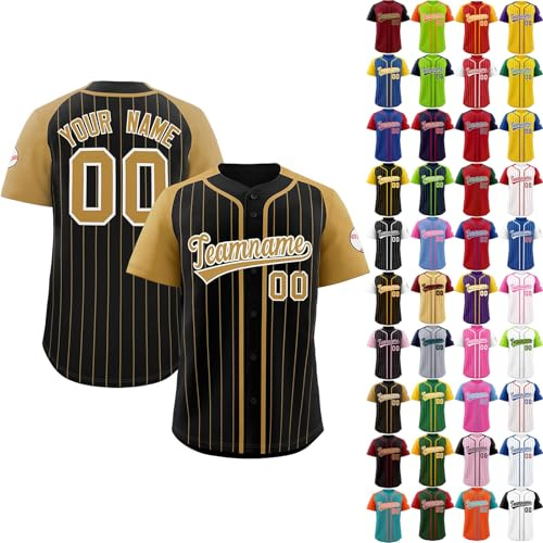 Baseball Trikot Herren Personalisierte Baseball Trikots mit Name&Nummer Individuelle Baseball Shirt Damen Baseball T-Shirts für Männer Frauen Kinder
