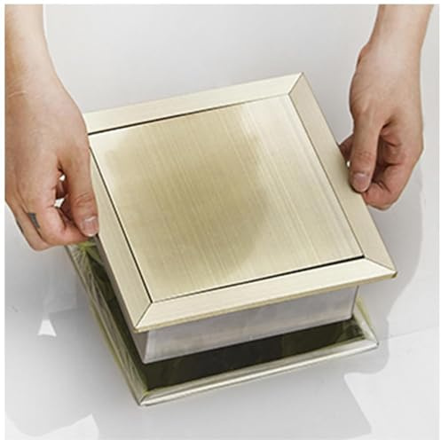 Trash can Kitchen Countertop Built-in Trash Can Lid, Recessed Trash Bin Balance Cover Stainless Steel Trash Grommet, Flexible Swing Waste Chute Cover, for Office/Restaurants/Kitchen/Bathroom-gold