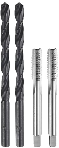 sourcing map Tap and Drill Bit Set, 2pcs M8 x 1.25 Metric Straight Flute Thread Screw Taps & 2pcs 6.8mm Twist Drill Bits, Uncoated/Black Oxide HSS-6542 Tapping Threading Tool Kit