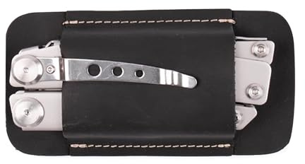 Messer Holster Gürtel Quer, Leder EDC Messerscheide, Messer Gürteltasche Leder für EDC Taschenmesser Outdoor Survival Hochwertiges Etui Kompakt Faltbar