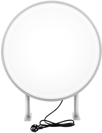 LED Doppelseitige Runde Lightbox 10W Wandbefestigung Leuchtkasten Rund Leuchtreklame Lichtwerbung IP67 Wasserdicht, für Restaurants,Geschäfte und Unternehmen usw, Weiß