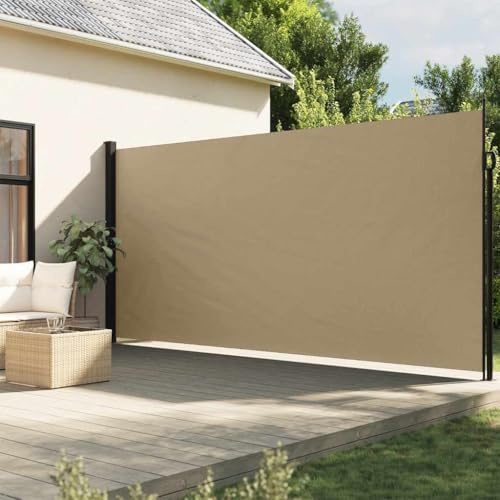 Sombrillas y parasoles para jardín y césped, toldo lateral retráctil, color beige, 200 x 300 cm