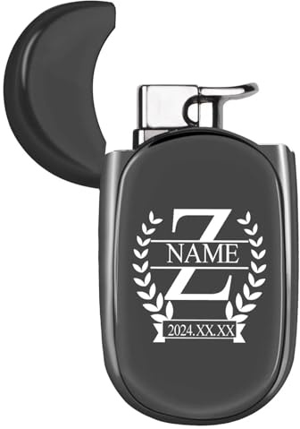 Loongway Personalisiert Feuerzeug mit Namen und Buchstaben - Nachfüllbar Sturmfeuerzeug - Geburtstagsgeschenk Mann Geschenke Personalisierte Geschenke