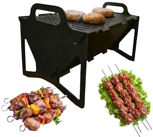 Griglia Pieghevole Slot Grill, Facile Da Riporre, In Acciaio, Non Richiede Installazione, Griglia Pieghevole Portatile In Acciaio Inossidabile Slot Grill, Per Campeggio, Tailgating, Camper, Cucina