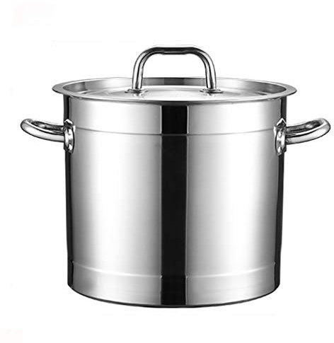 CAFIEDR Olla Grande de Acero Inoxidable 201 con Tapa para Uso Comercial en cocinas de Gas y de inducción.(20L)