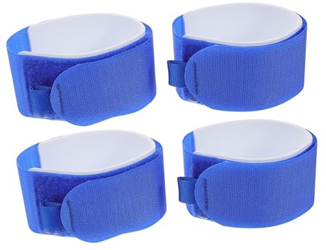 MUELODSIC 4 Piezas Correas de Esquí Ajustables y Resistentes para Fijación Segura Paquete de Unidades Azules Bandas Portátiles y Ligeras para Snowboard y Esquís Entornos para Actividades al