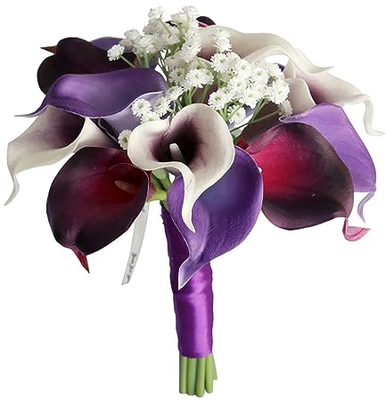 Bouquet da sposa per damigella d'onore, fiori artificiali con calle e giglio
