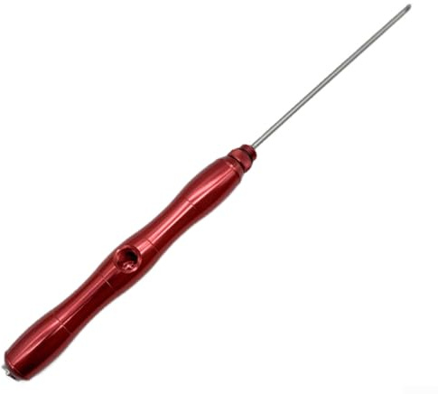 Filteilect Aguja aireada desinflada para peces de mar profundo, punzón de punta de acero inoxidable, accesorios pequeños con inserción de ángulo de 45 grados, rojo y plateado (1 unidad)
