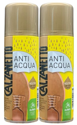 FEI FAN 2x Idrorepellente Spray ANTI ACQUA, Contribuisce a Rifinire La Superficie Della Scarpa Proteggendola Da Acqua, Olio e Raggi UV. Ideale Anche Per Pelli Lisce, Scamosciate e Tessuti 200ml