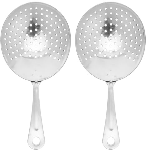 Angoily 2 Cucharas Espumaderas de Acero Inoxidable Colador de Orificios Pequeños Utensilios Multiusos para Cocinar y Freír Resistentes al Calor Diseño Ranurado para Colar Aceite y