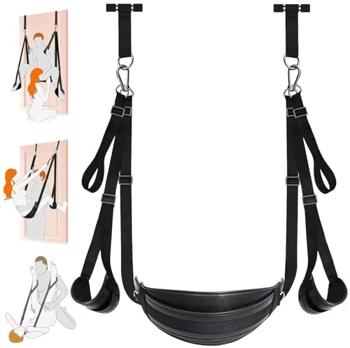 Liebesschaukel Sexschaukel für 2-in-1 Erwachsene Sex Swing mit Extra Breiten Polstern Extra Robustes SM Bondage Set Türschaukel Abnehmbare Sexspielzeug für Paare Extrem Sex Toys (Leder)