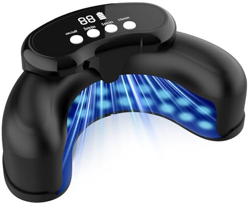 Nagelpflegegerät für Finger- und Zehennägel, Tragbares Wiederaufladbares Lichtpflegegerät mit Timerfunktion, Moderne Lichtpflege-Technologie, Für die Tägliche Anwendung Zuhause, Schwarz