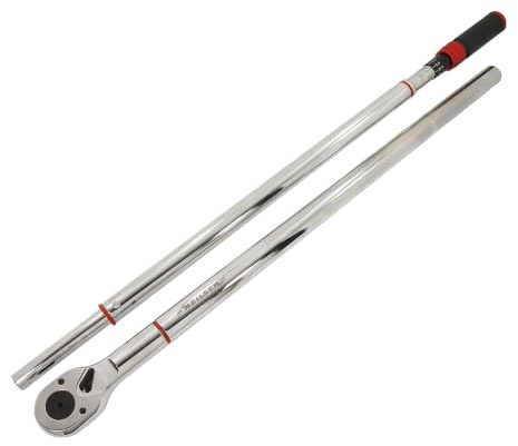 Neilsen CT6076 1in Drive Torque Wrench 300-1500Nm ±3% Accuracy 24 Teeth Reversible Ratchet Long Two Part Plug Together Right Hand Thread Industrial Automotive Use