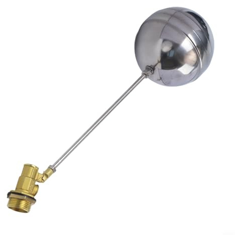 Schwimmer-Kugelhahn mit 1 Zoll Außengewinde, Edelstahlkugel und Messingventil, hochtemperaturbeständig und rostfrei für Wassertanks und Boiler