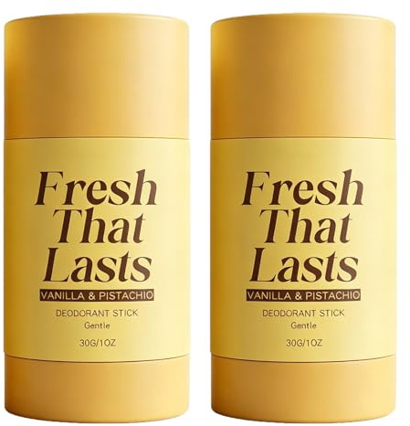 Deodorante Stick Fresh That Lasts, Balsamo Stick Profumato alla Vaniglia e Pistacchio, Protezione dagli odori per tutto il giorno per donne e uomini, Cura schiarente per le ascelle (2Pcs)
