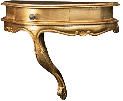 Biscottini Wandkonsole antik Antikoptik, L50 x T24 x H40 cm | Barock wandregal Gold | Wandkonsole barock | Shabby deko | Barock Konsole