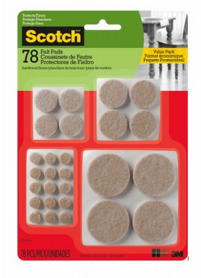 3M 236674 Round Felt Pad44; Beige - 78 Count