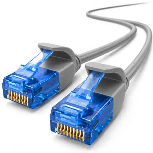 1aTTack.de 660417 Cat6 Cat.6 Kabel Cat Netzwerkkabel 10m - Patchkabel Slim Kabel (Kleiner Durchmesser - sehr flexibel) 1000 Mbit/s - 1 Stück - grau