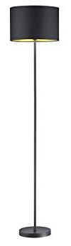 Stehleuchte mit Stoffschirm Schwarz - innen Gold, Höhe 160,5cm