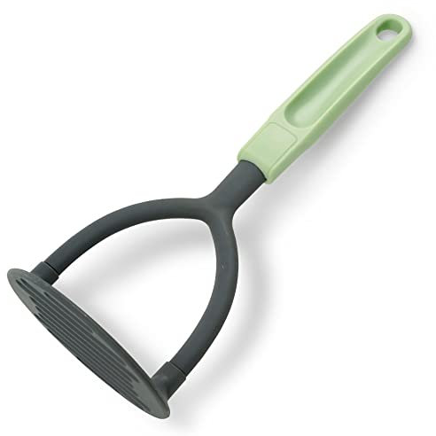 Fackelmann Ecolution Prensa Patatas, Prensador de Fibras de Madera y Plástico Orgánico, Pasapurés de Cocina, 25x10 cm, Color Verde Menta/ y Gris Piedra, 1 ud.