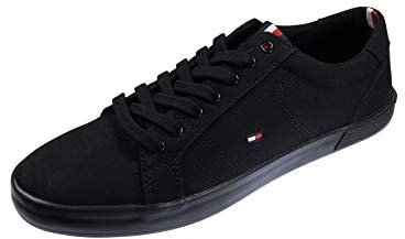 Tommy Hilfiger Men’s Vulcanised Trainers, Black (Black/Black), 9