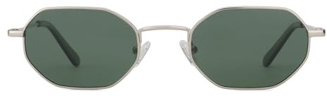 ZENOTTIC Gafas de sol polarizadas pequeñas y octagonales para mujeres y hombres Montura metálica retro en forma de rectángulo