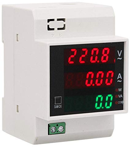 Medidor de potencia Voltímetro Amperímetro, probador de potencia de corriente de voltaje de factor de potencia de Rail Din digital multifuncional (AC 80-300/100A)