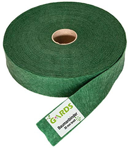 Gards® Baumanbinder – Vliesband – Gartenschnur, 25 Meter, atmungsaktiv, luftdurchlässig, witterungsbeständig, 100% aus Österreich, 30 mm breit, 200g/m², grün